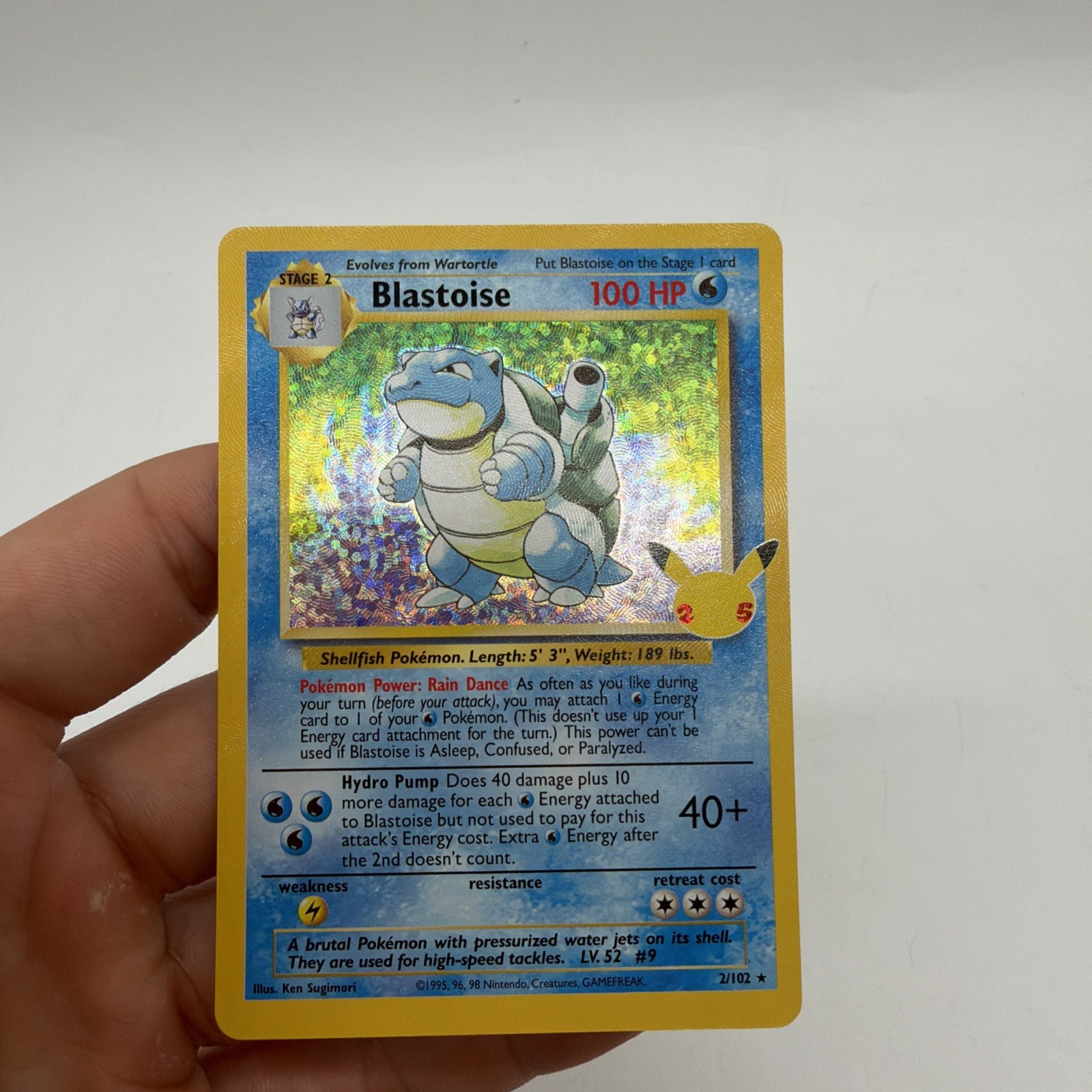 Pokemon Blastoise 2/102 Celebrations Classic Collection Holo NM Mint English