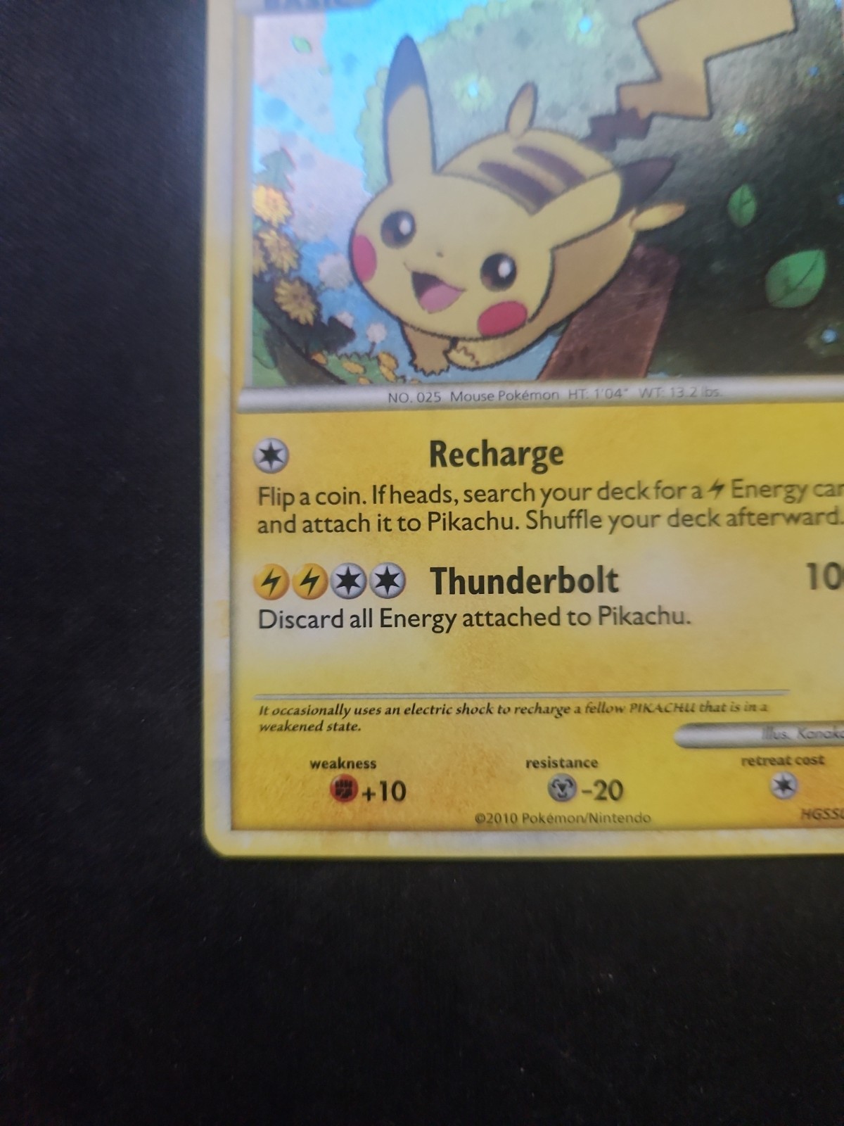 Pokémon Pikachu HGSS03 2010 Holo Promo Basic Card 70HP English