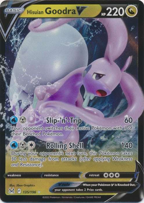 Holo Hisuian Goodra V 135/196 Ultra Rare SWSH11: Lost Origin
