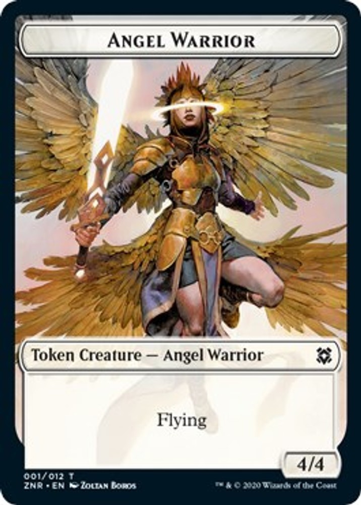 Angel Warrior // Insect Double-Sided Token Zendikar Rising Foil MTG 1 // 7 NM