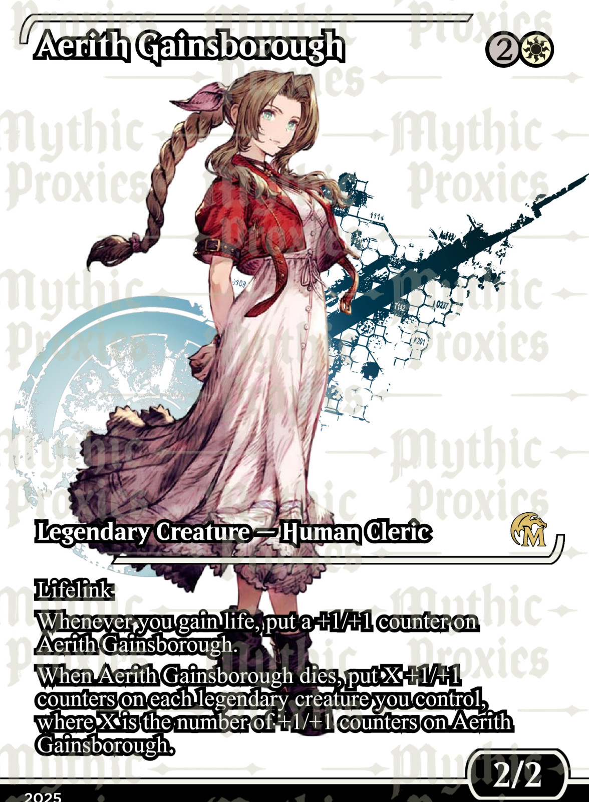 Aerith Gainsborough Japanese Showcase Frame Custom Altered Art Playtest Card