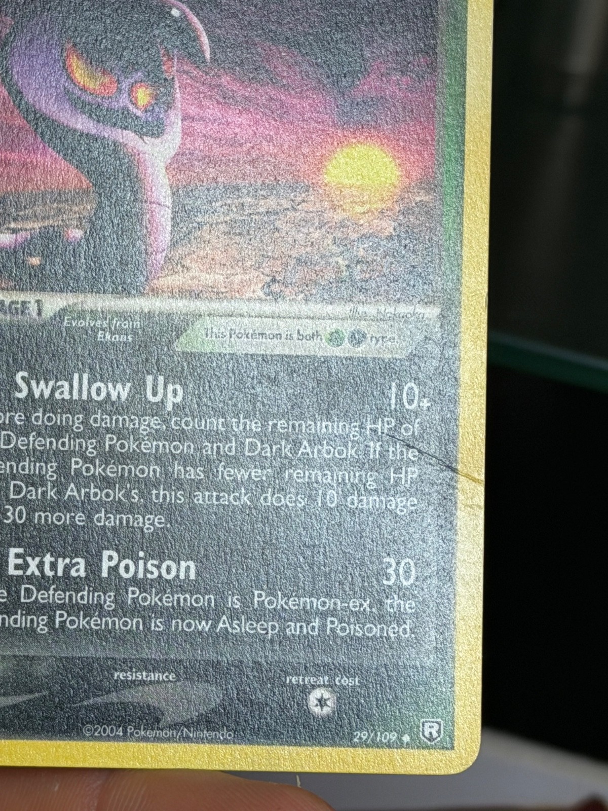 Dark Arbok 29/109 EX Team Rocket Returns 2004 Pokémon Card