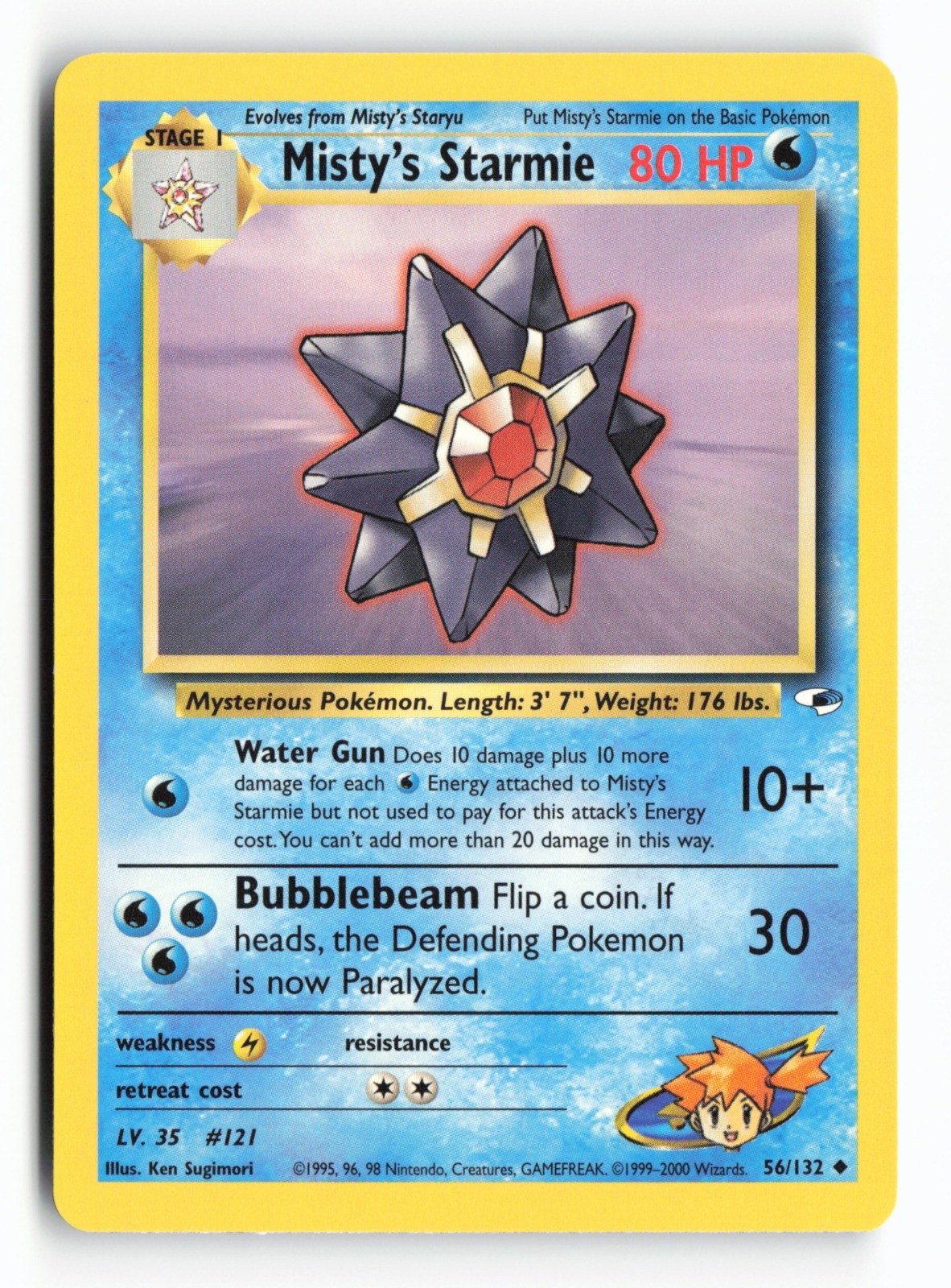 Misty’s Starmie 056/132 Gym Heroes Unlimited Uncommon Pokemon Vintage Card NM