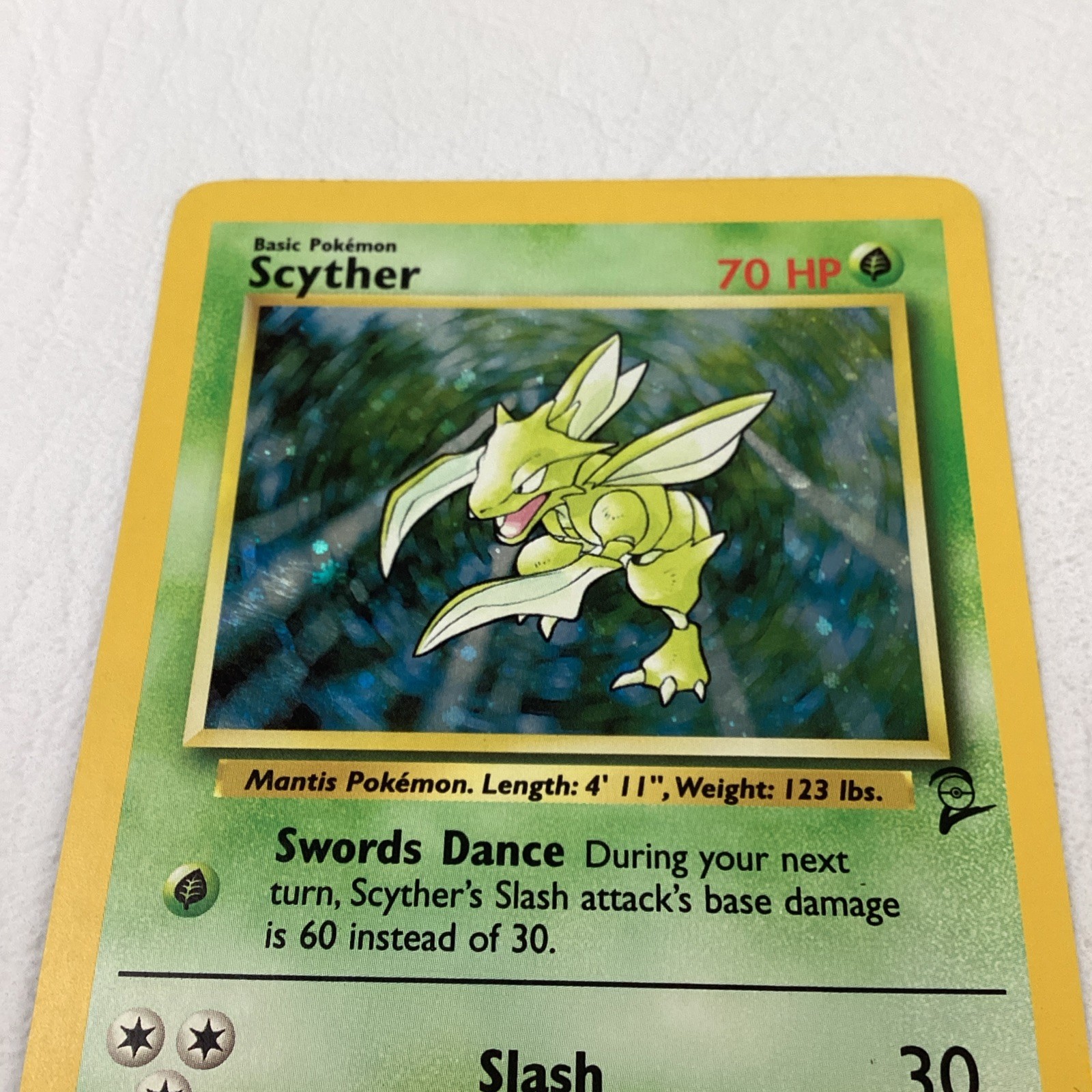 Scyther 017/130 Base Set 2 Pokemon TCG Card Holo Rare Vintage 2000