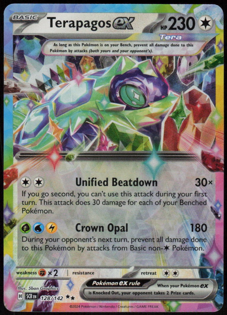 Terapagos ex 128/142 Double Rare Stellar Crown Pokemon Near Mint