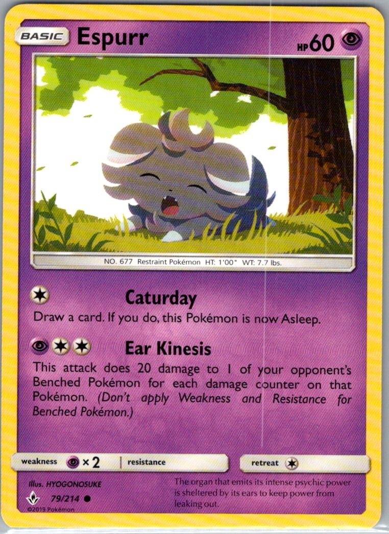 Espurr 79/214 Normal SM – Unbroken Bonds HYOGONOSUKE LP – NM