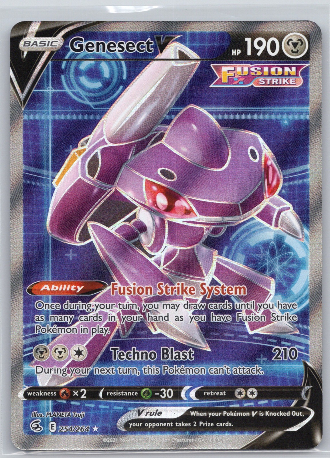 Genesect V (Full Art) Holo 254/264 Ultra Rare Fusion Strike PLANETA Tsuji NM