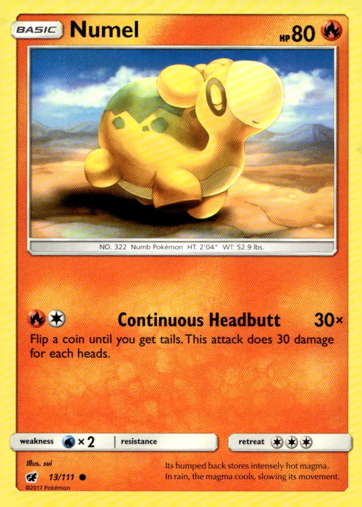 Numel 13/111 Common Crimson Invasion Pokemon Lightly Played