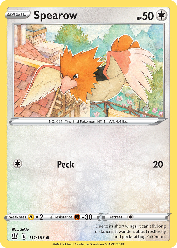 SPEAROW 111/163 COMMON BATTLE STYLES NM/M POKEMON