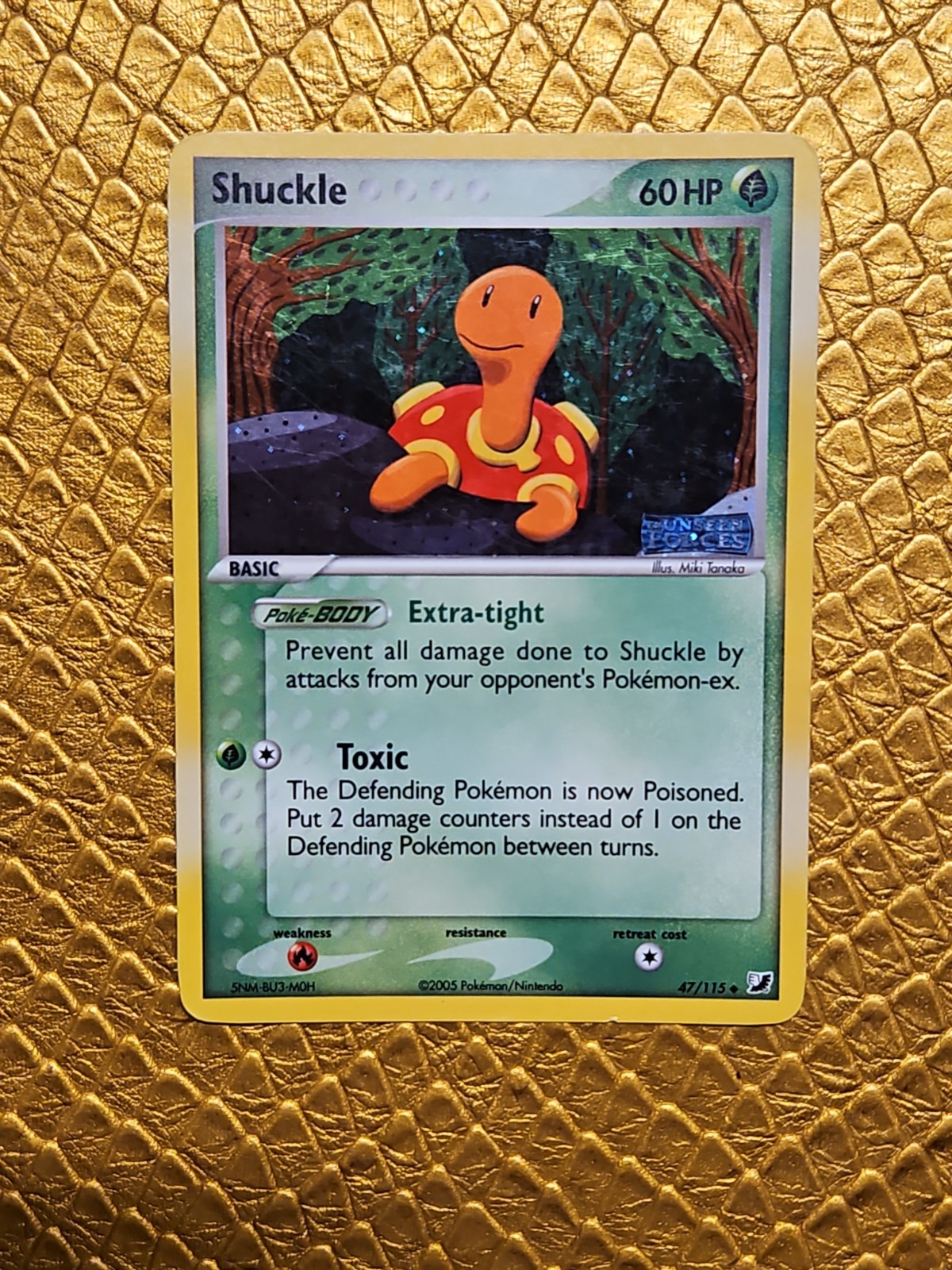 Pokémon Shuckle 47/115 Unseen Forces Reverse Holo Uncommon DMG English Card