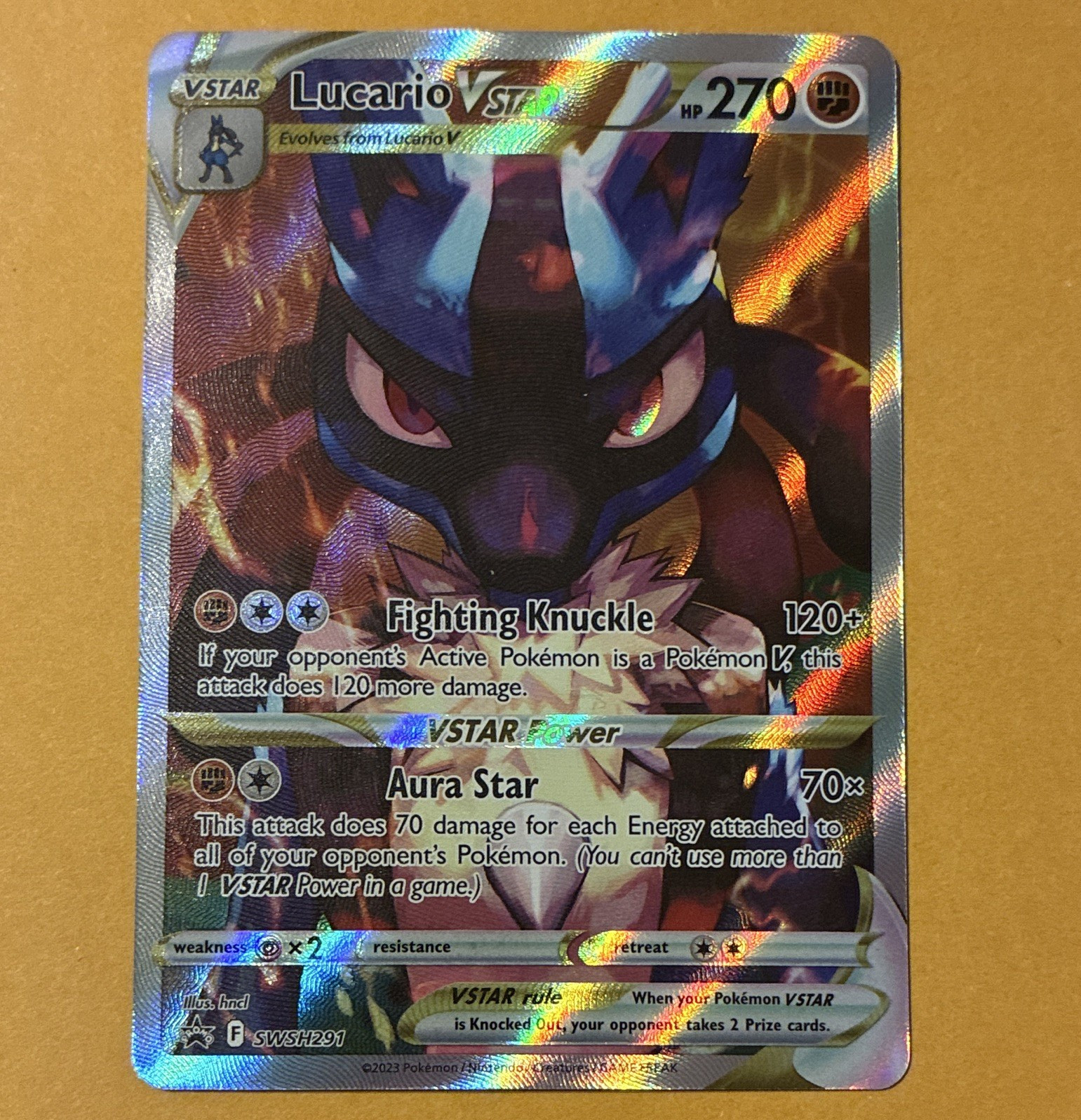 Lucario VSTAR SWSH291 SWSH Promo VSTAR Full Art Holo Promo English 2023