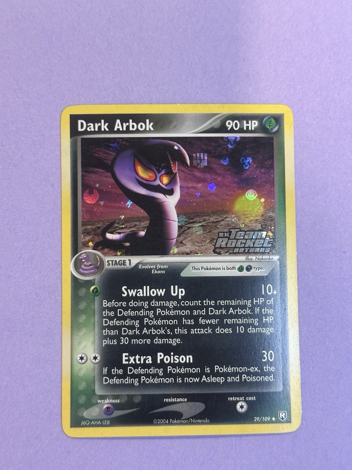 Dark Arbok 29/109 Team Rocket Returns Reverse Holo