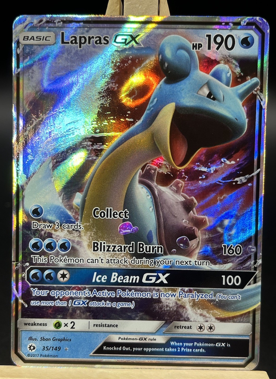 POKÉMON TCG LAPRAS GX 35/149 SUN & MOON FULL ART CARD ULTRA RARE