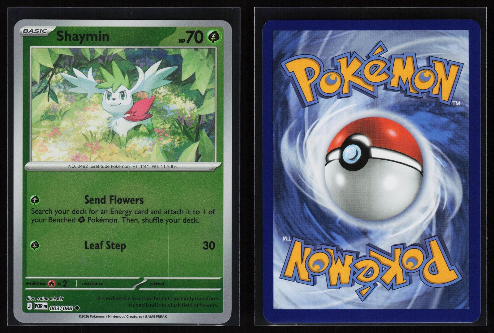 SHAYMIN POKEMON PERFECT ORDER 003/088 UNCOMMON NM/M REVERSE HOLO