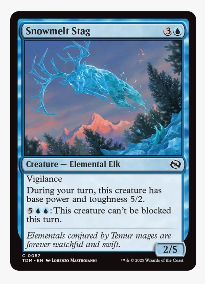 Snowmelt Stag (Foil) MTG TDM Blue Elemental Elk Vigilance Pauper EDH | NM