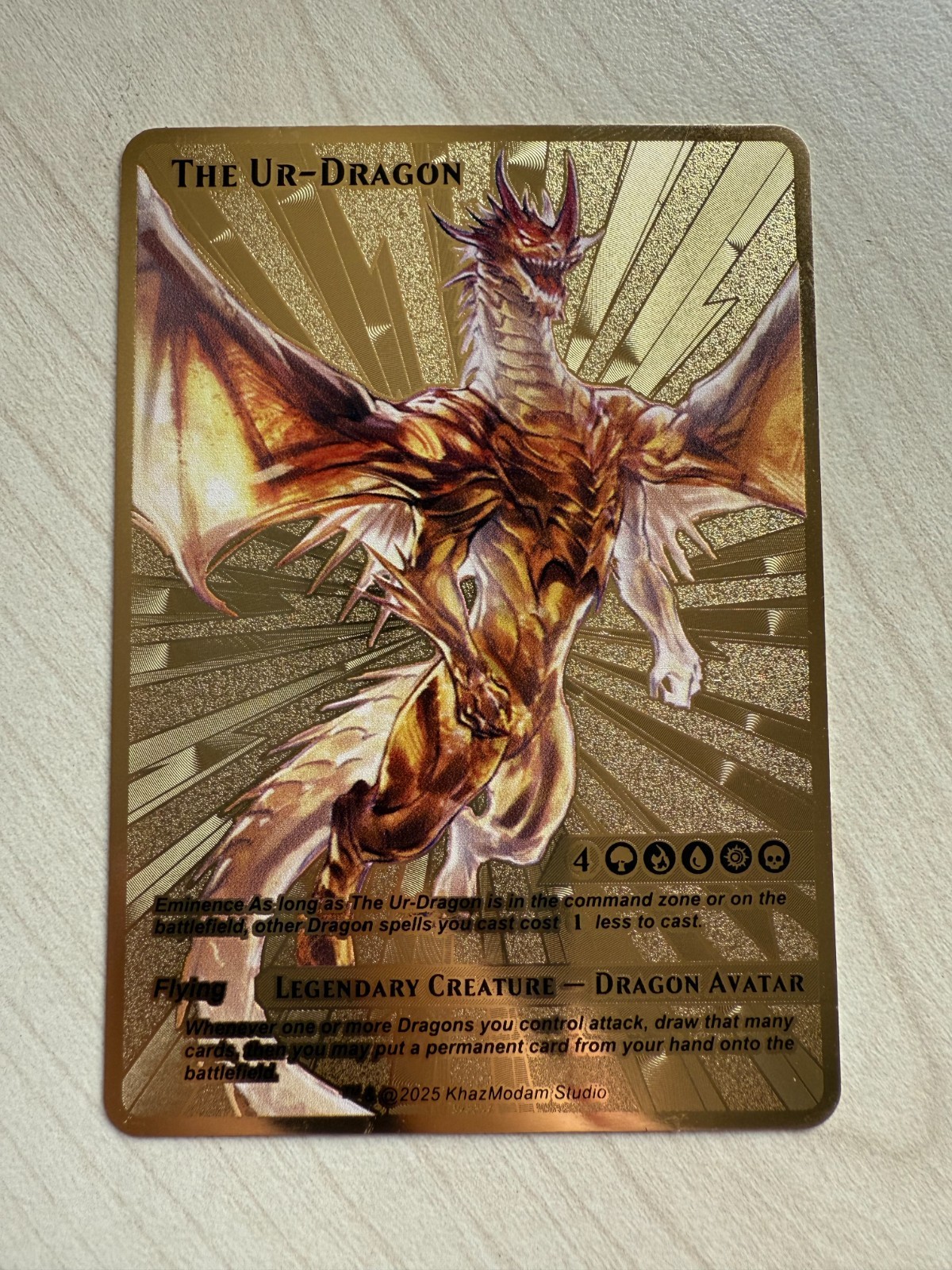 MTG Metal The Ur-Dragon EN NM DIY EDH Commander