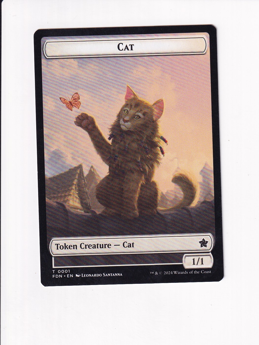 MAGIC THE GATHERING MTG FOUNDATIONS DOUBLE SIDED TOKEN SPIRIT / CAT (#1)