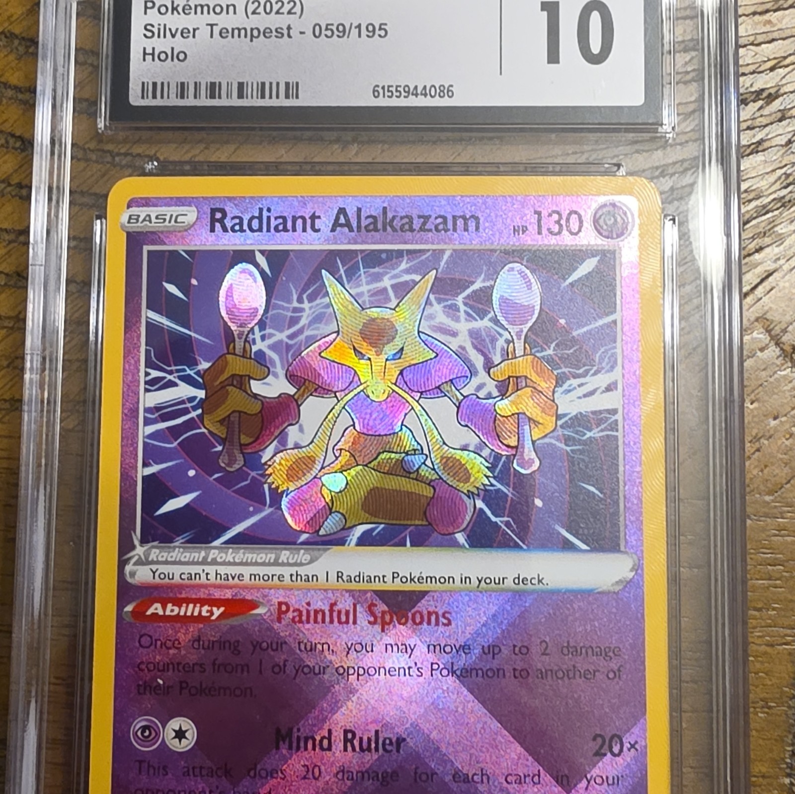 Pokemon Radiant Alakazam 059/195 Silver Tempest Holo PSA 10 (2022)