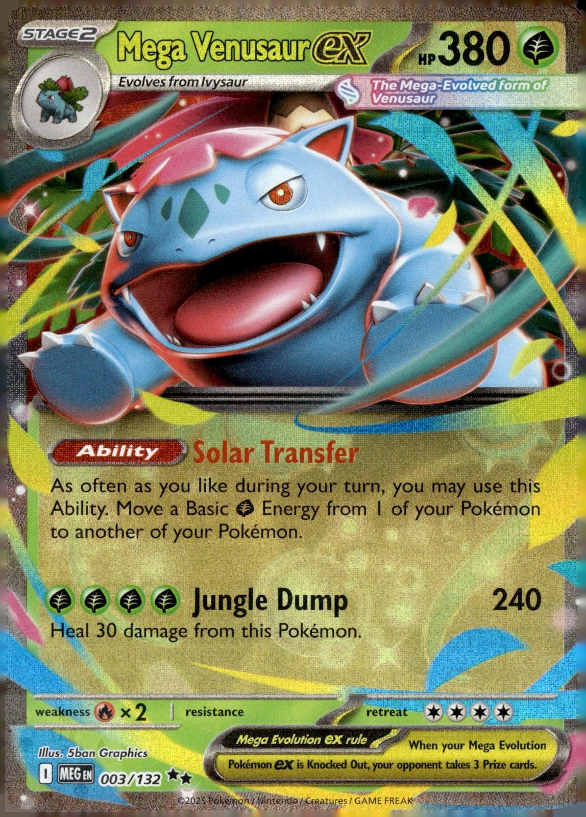 Mega Venusaur ex 003/132 Double Rare Mega Evolution Pokemon Holo NM/M