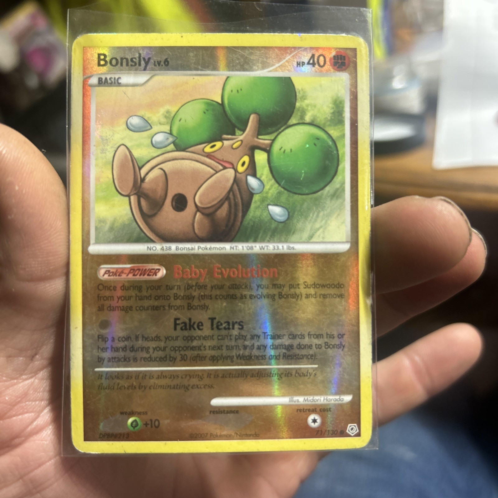Pokémon Bonsly Diamond & Pearl 71/130 reverse holo 2007 Pokémon TCG