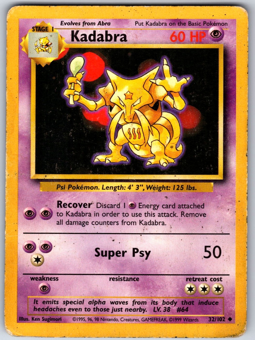 Kadabra Uncommon Base Set 032/102 HP