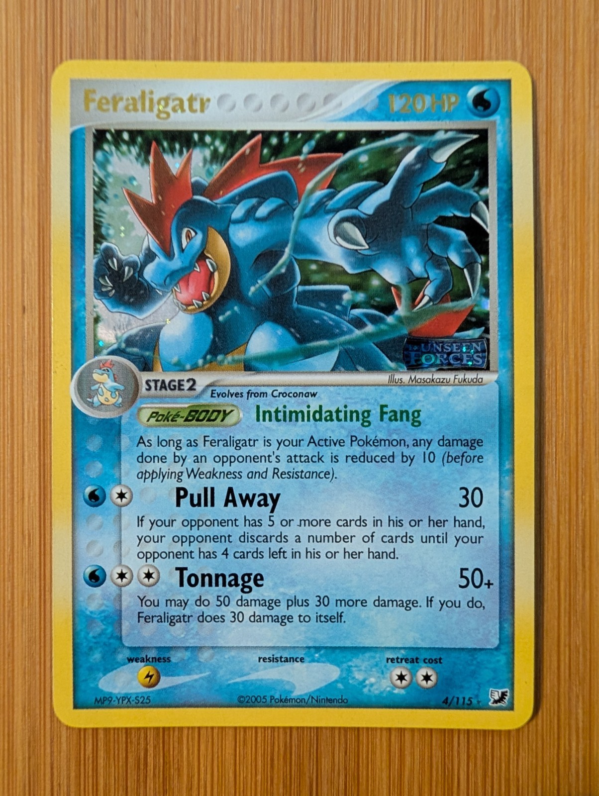 Feraligatr 4/115 Unseen Forces Reverse Holo Stamped