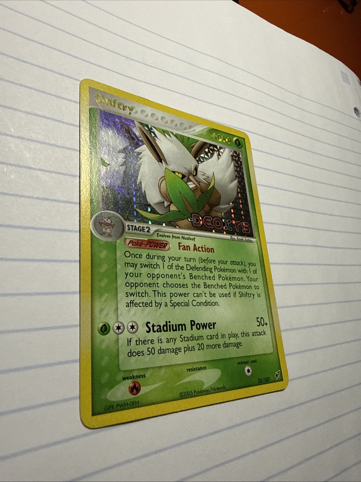 Shiftry 25/107 Reverse Holo Deoxys Pokemon Card NM