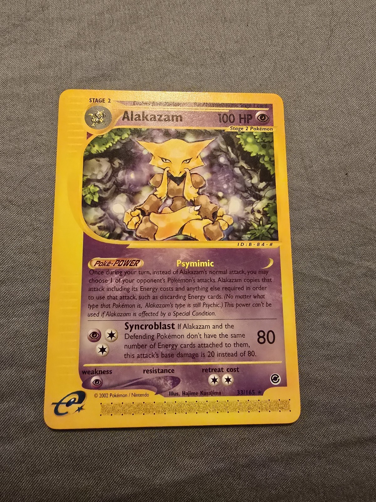 Pokémon Alakazam TCG Expedition Base Set Regular Rare Card 33/165
