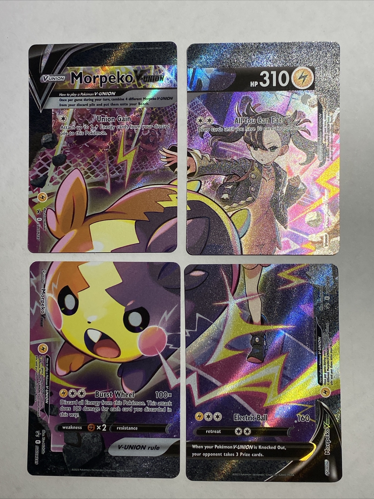 Pokemon Morpeko V-Union 4 Card Set SWSH287 SWSH288 SWSH289 SWSH290 Promo NM/Mint