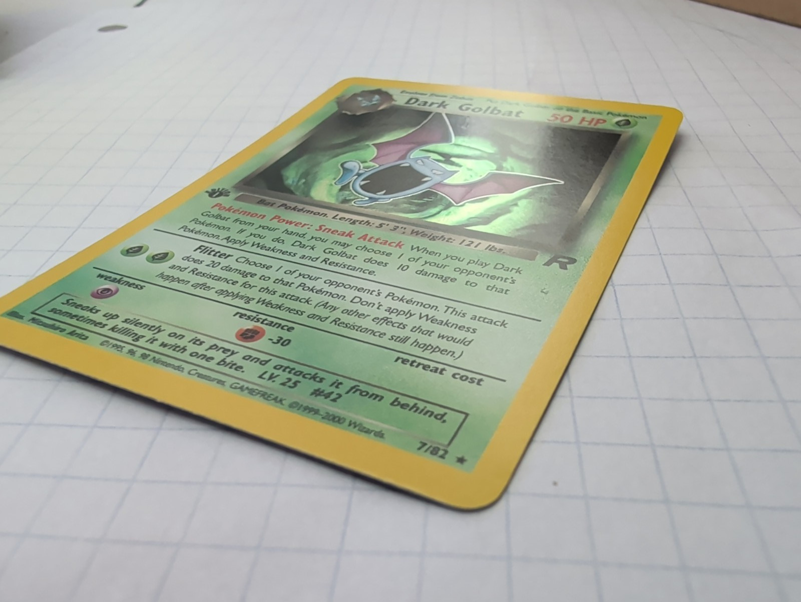 Pokemon Dark Golbat 7/82 Team Rocket Holo Rare 1st Edition – Uncirculated