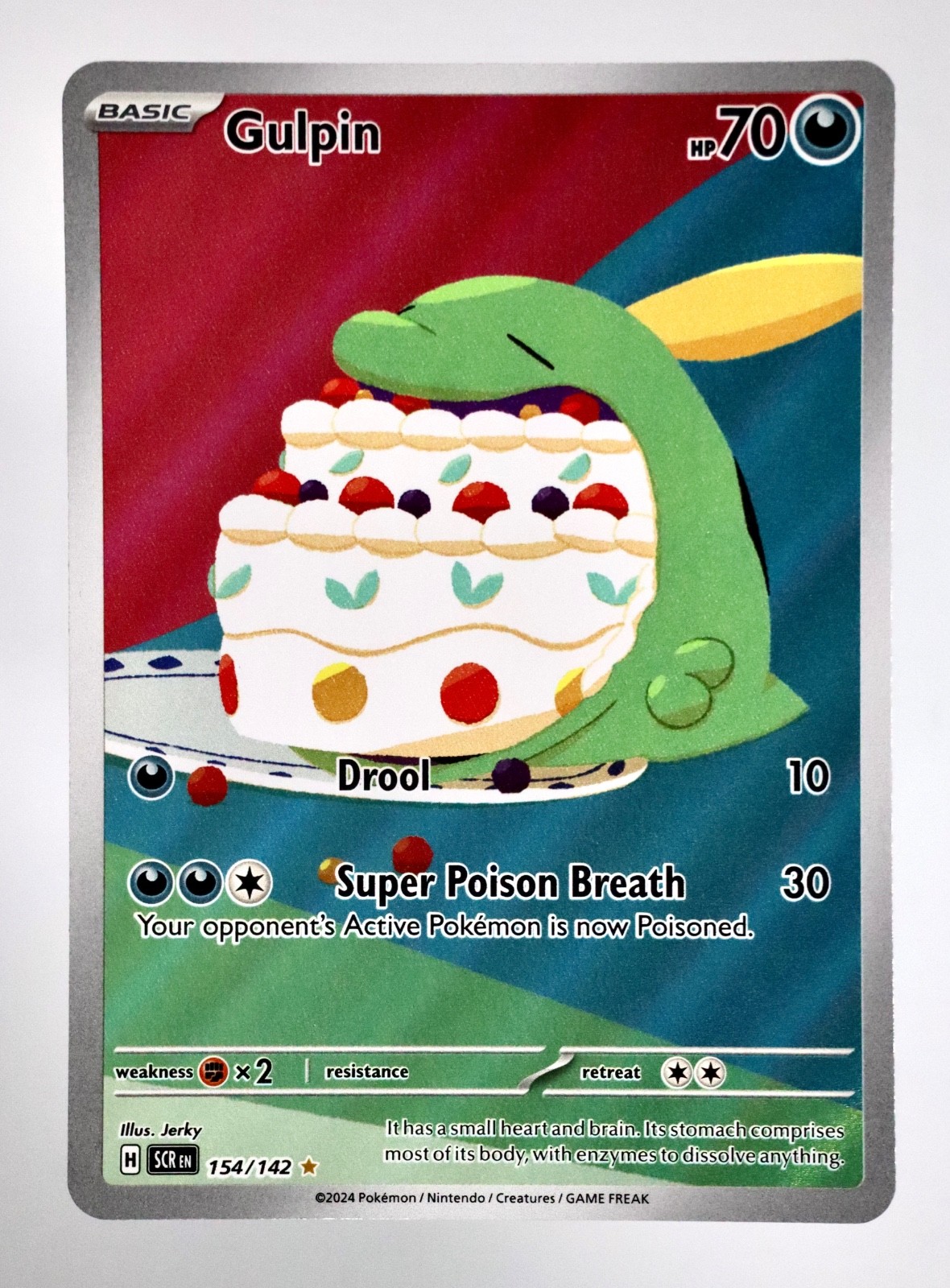 2024 Pokemon Stellar Crown Gulpin 154/142 Illustration Rare Holo Card UL2