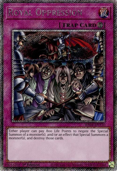 Royal Oppression (Platinum Secret Rare) RA04-EN120 Quarter Century Stampede 1st