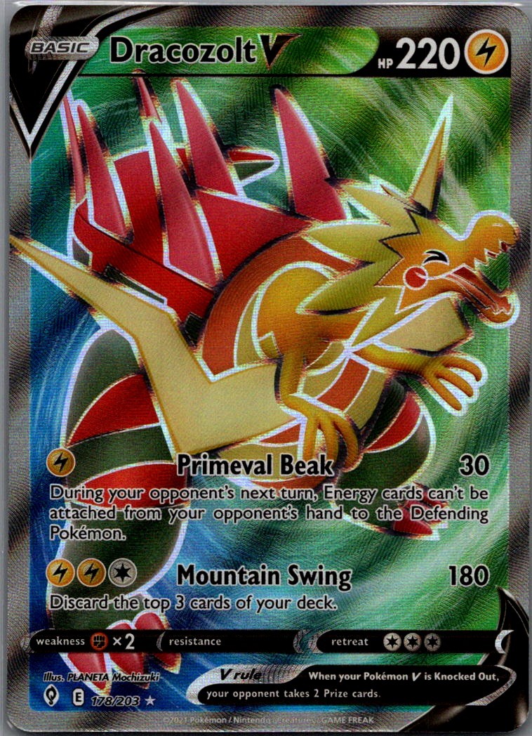 Dracozolt V (Full Art) Ultra Rare SWSH07: Evolving Skies 178/203 NM
