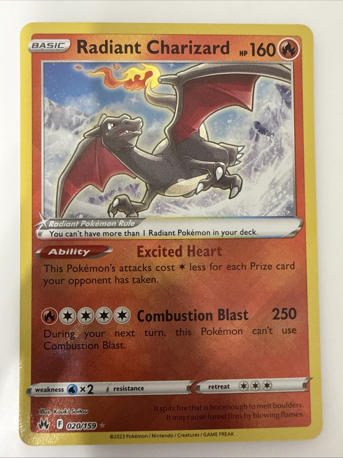Pokémon TCG Radiant Charizard Crown Zenith 020/159 Near Mint Condition