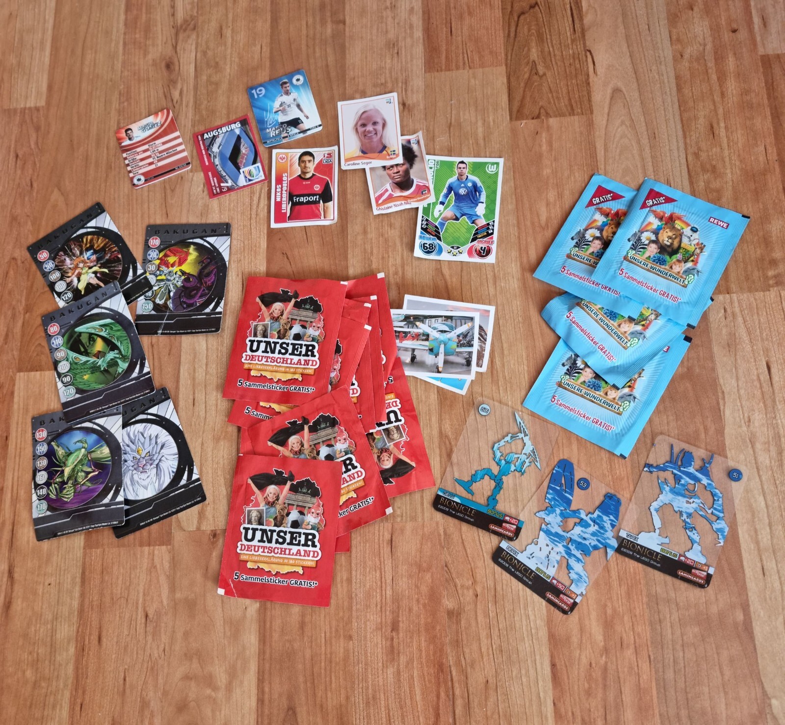 Trading cards bundle including Bionicle, Bakugan, Rewe and more