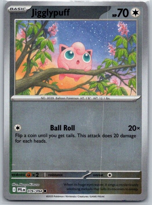 Jigglypuff 076/094 Common Phantasmal Flames Pokemon Reverse Holo Near Mint