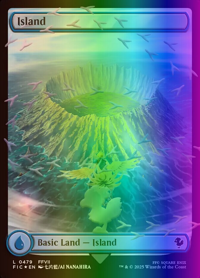 MTG Island (479/843) Final Fantasy Commander LP FOIL- Chocobo Track