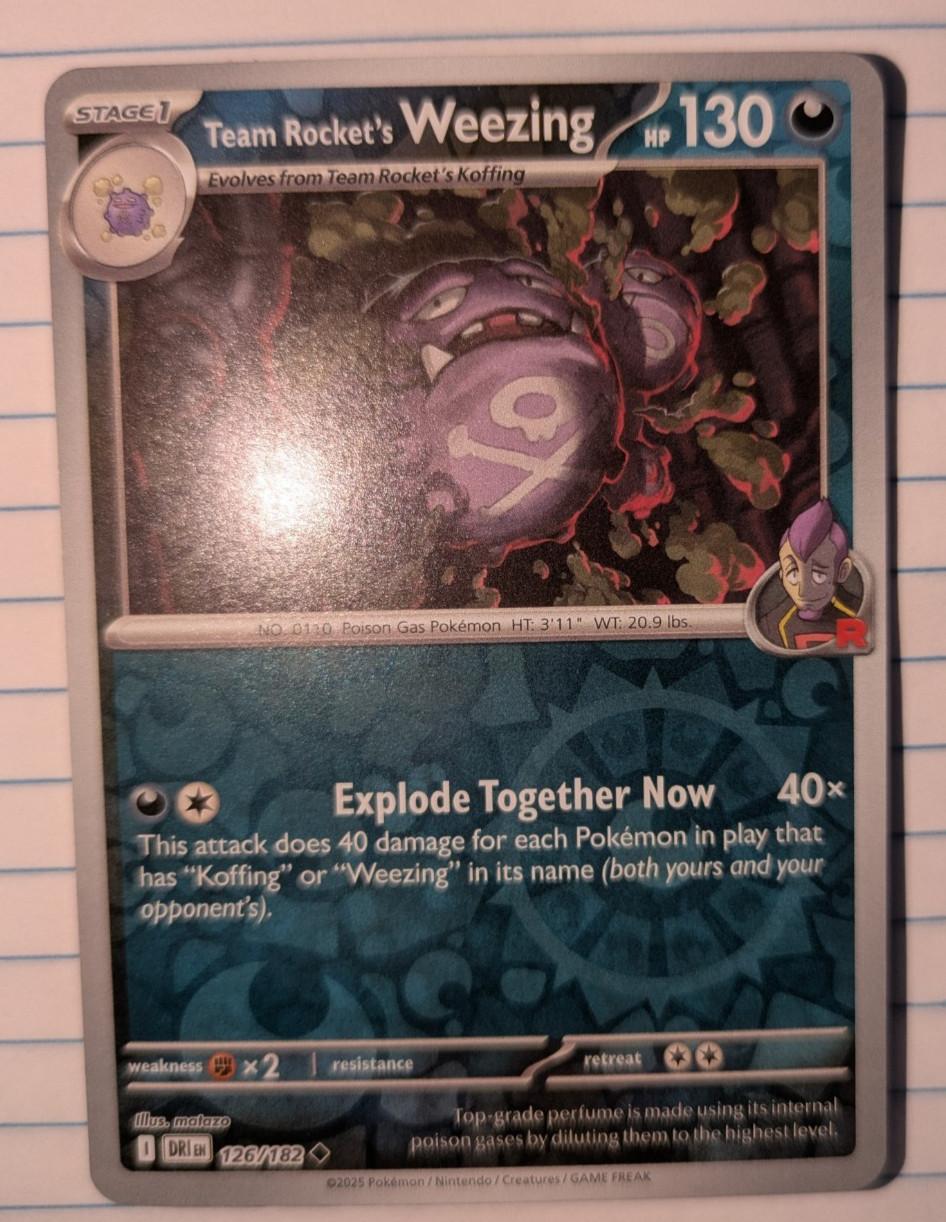 Team Rocket’s Weezing 126/182 Destined Rivals Reverse Holo Pokémon Card