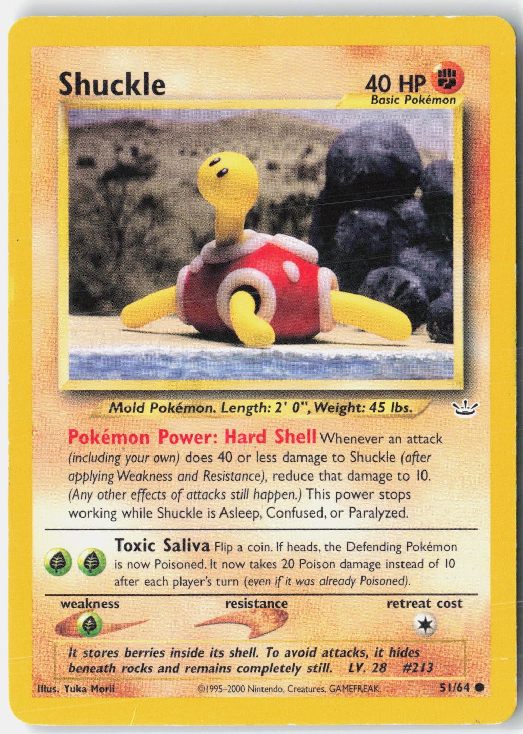 Shuckle Neo Revelation 51/64 Pokemon Card Unlimited Yuka Morii