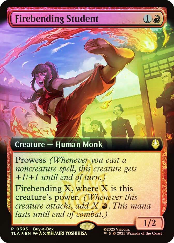 MTG FOIL Firebending Student (Buy-A-Box) Extended Art – Promo #393