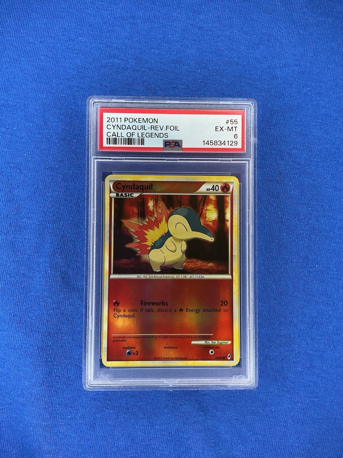 2011 POKEMON CALL OF LEGENDS #55 CYNDAQUIL PSA 6