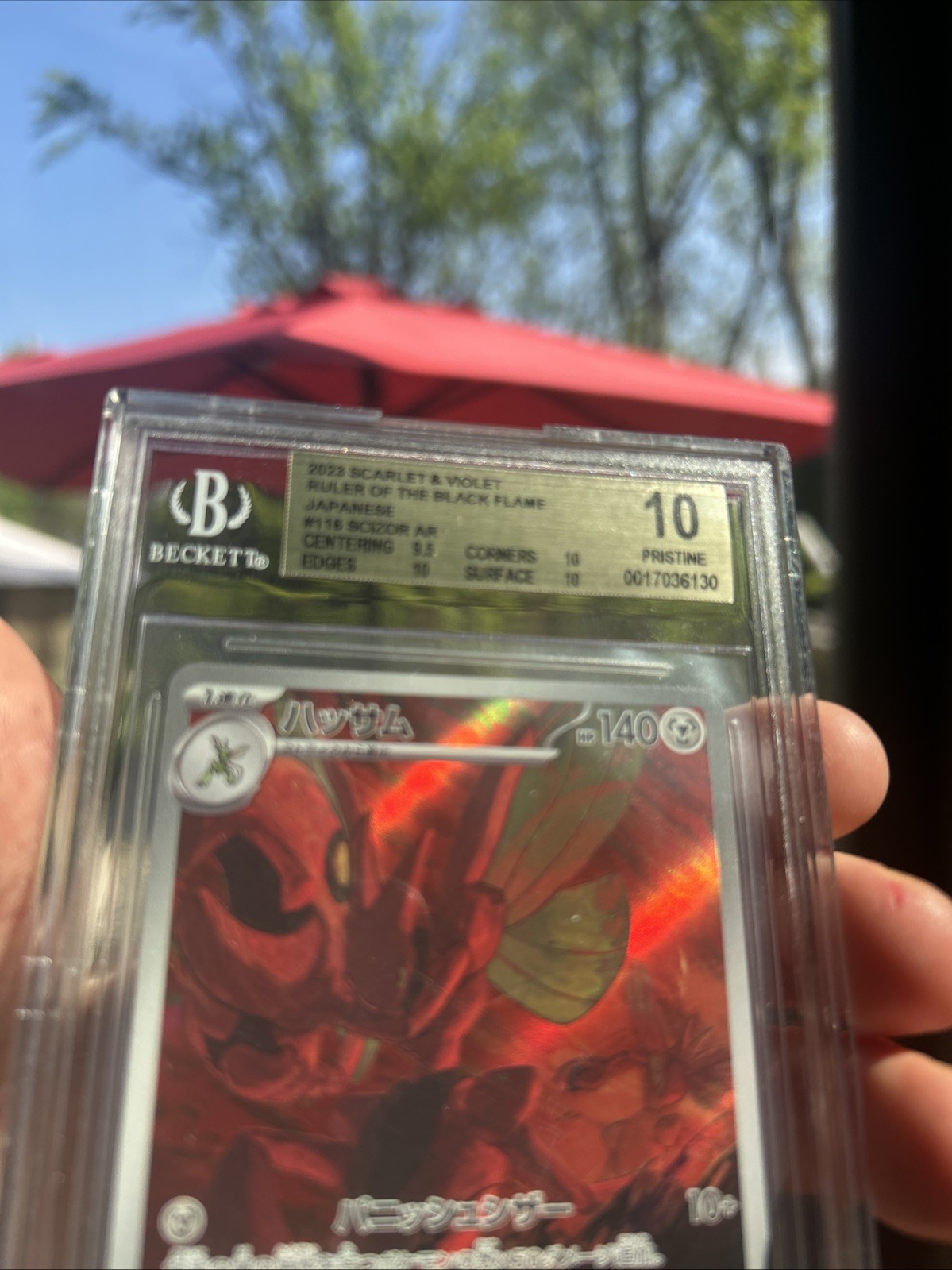 Pokémon TCG Scizor 116/108 Ruler of the Black Flame AR Holo Beckett 10 Japanese