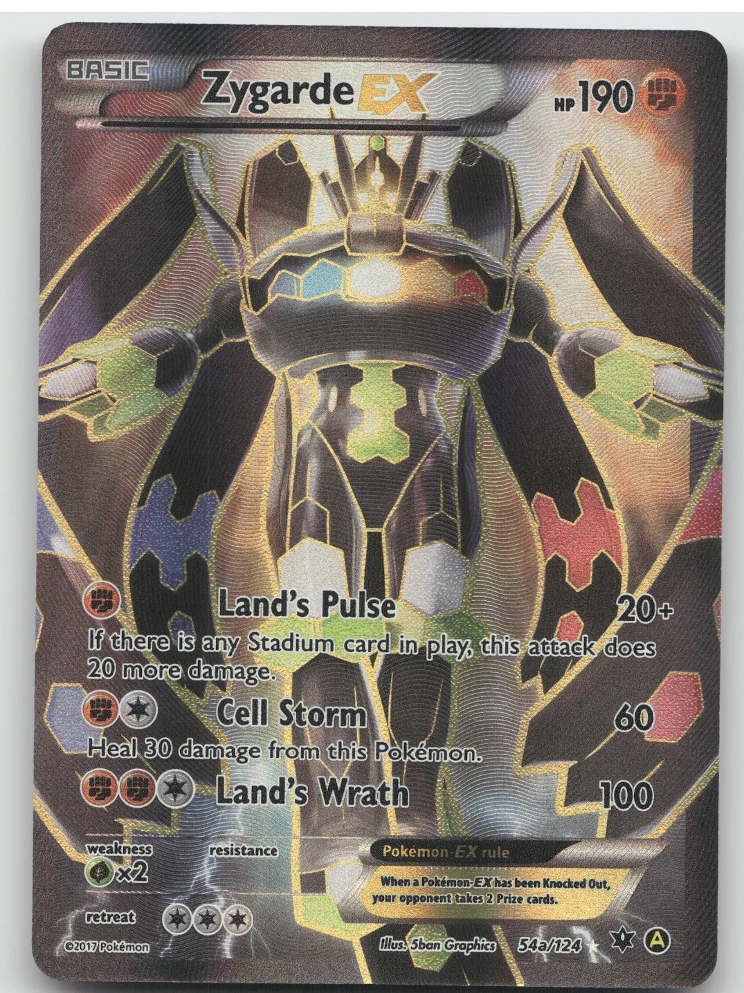 2016 XY Fates Collide Yellow A Alternate Zygarde EX Holo Rare #54a/124