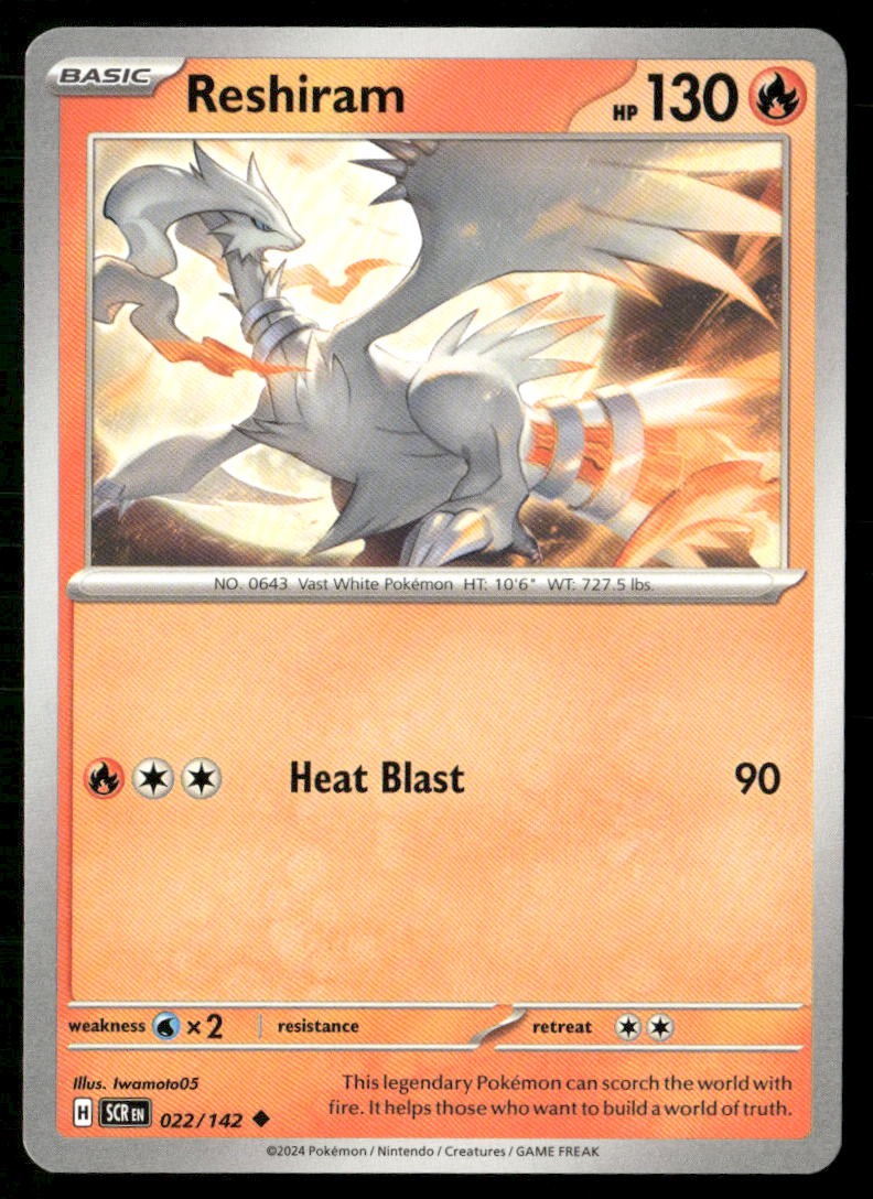 Reshiram 22/142 Uncommon Stellar Crown Pokemon Near Mint