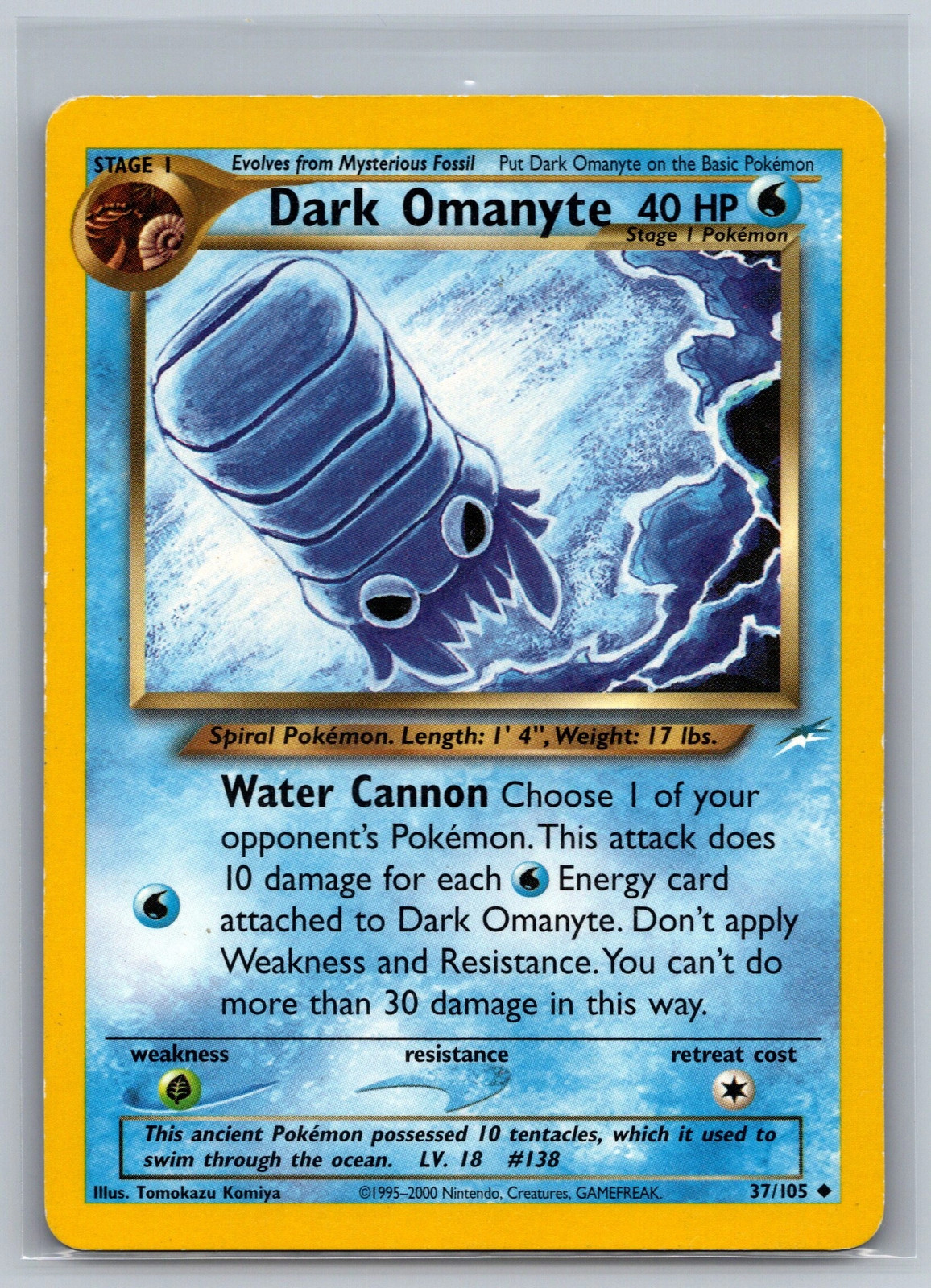 Dark Omanyte 37/105 Neo Destiny Uncommon MP Pokemon TCG