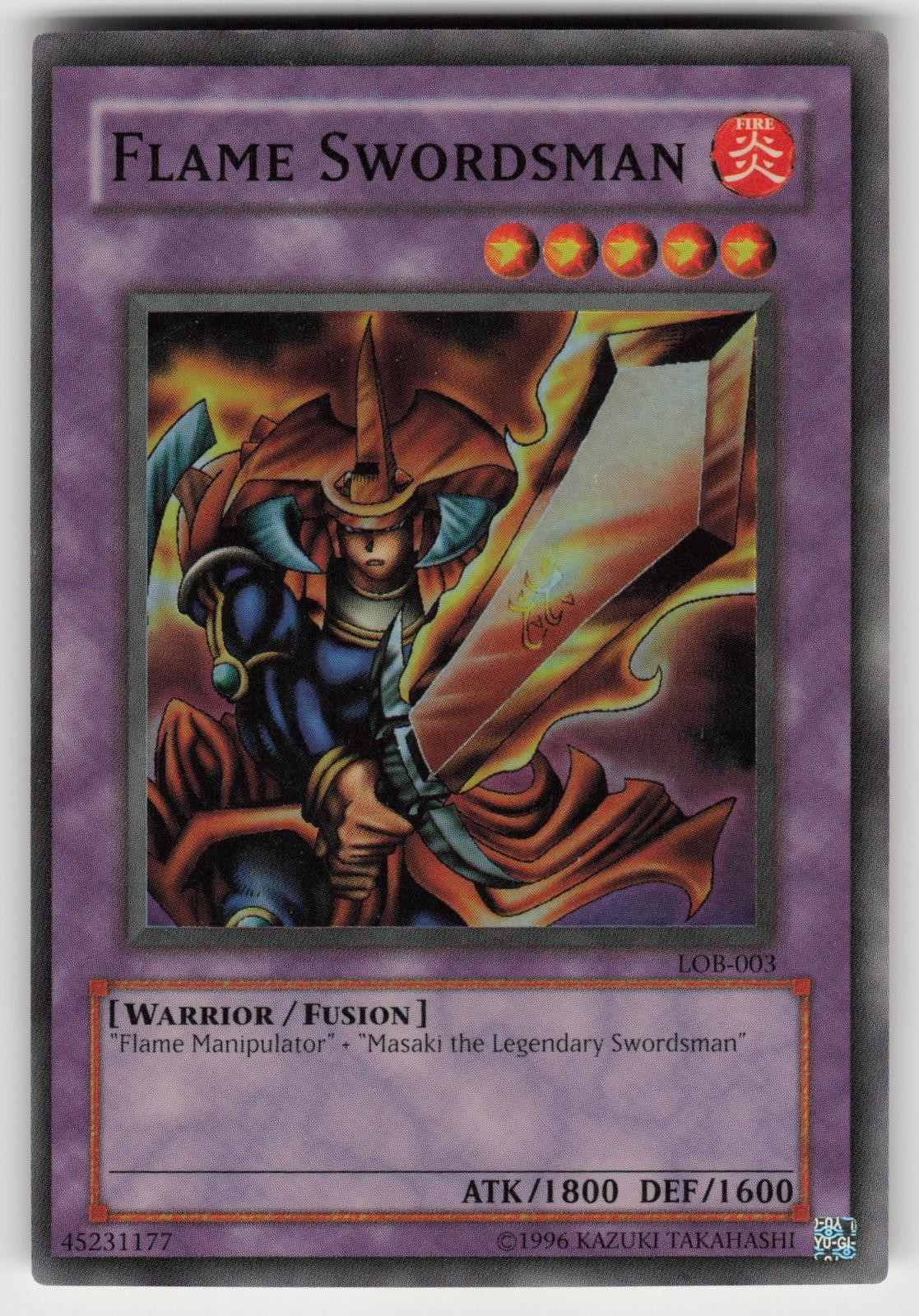 Flame Swordsman LOB-003 2002 Original Super Rare Unlimited YU-GI-OH