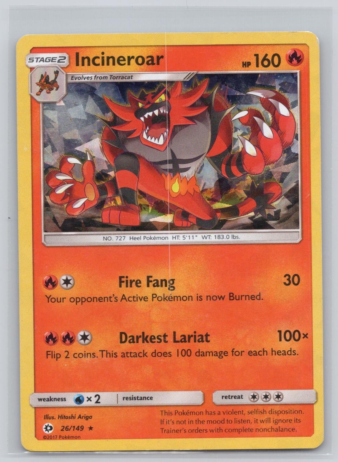 Incineroar (Cracked Ice Holo) 26/149 Holo Rare Deck Exclusives Pokemon