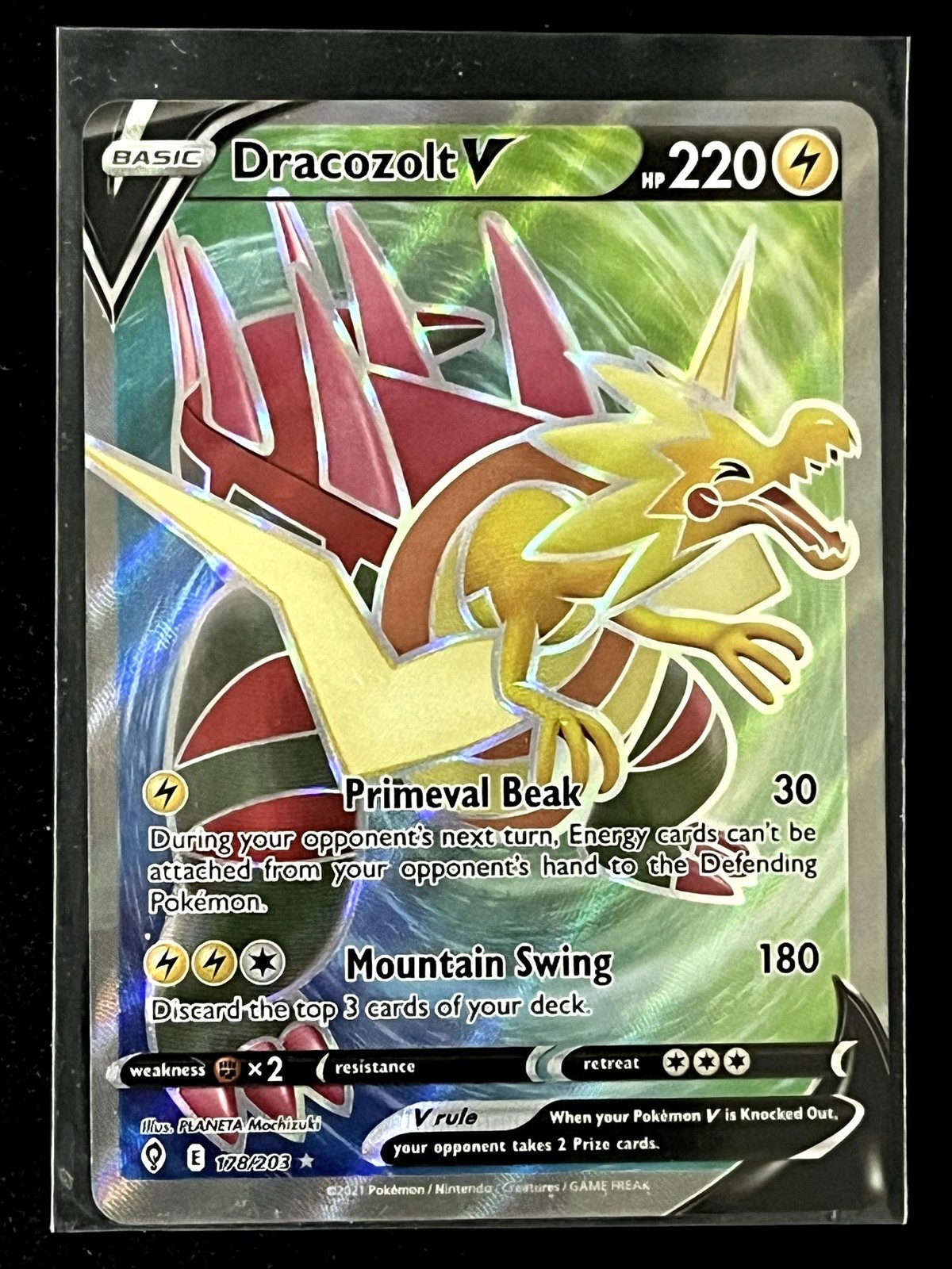 Dracozolt V 178/203 Ultra Rare Evolving Skies Pokemon Near Mint