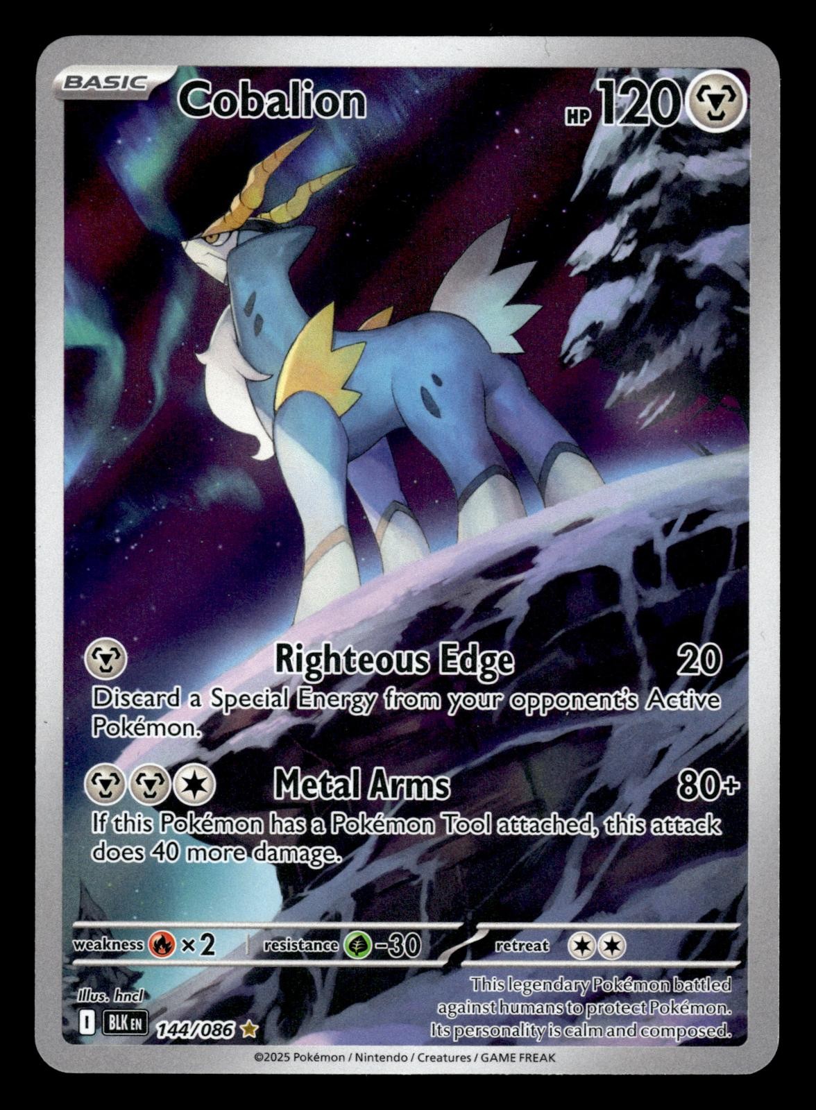 COBALION 144/086 HOLO ILLUSTRATION RARE BLACK BOLT POKEMON NM