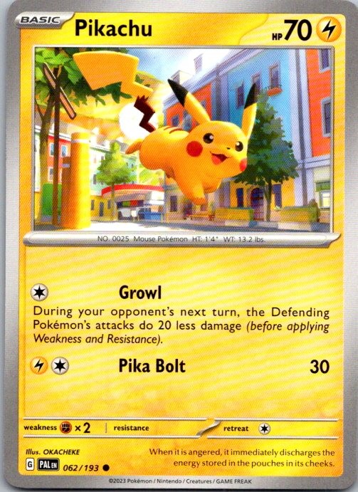 Pikachu Common SV02: Paldea Evolved 062/193 NM